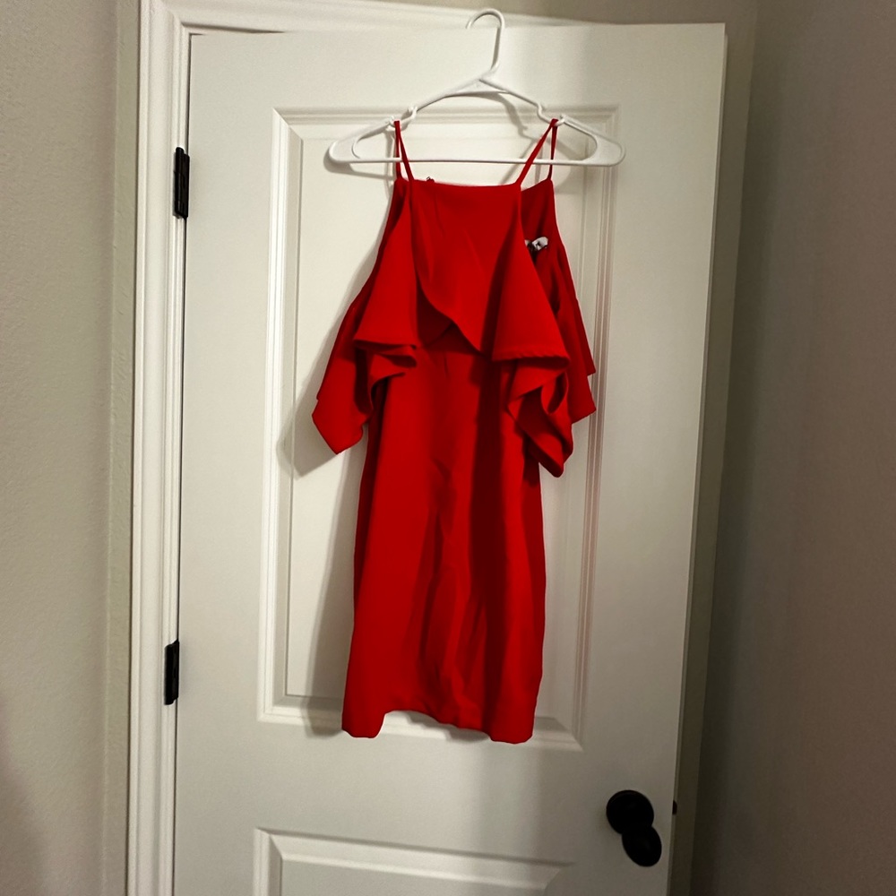 Red cold shoulder dress size xs